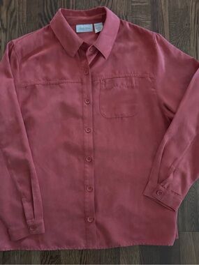 Studio Works Coral Long-Sleeve Button-Down Shirt